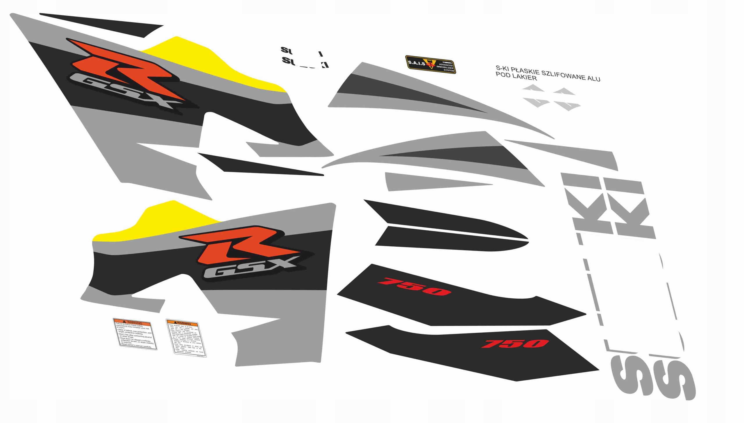 Наклейки SUZUKI GSX-R-750 2004 K4 жовтий