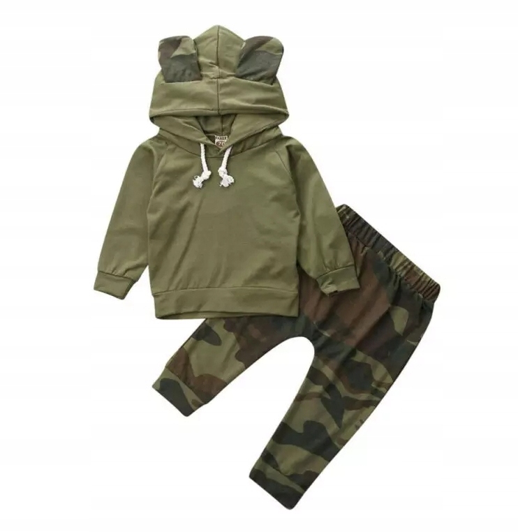 

Komplet bluza z Uszkami spodnie Moro dres 80 86