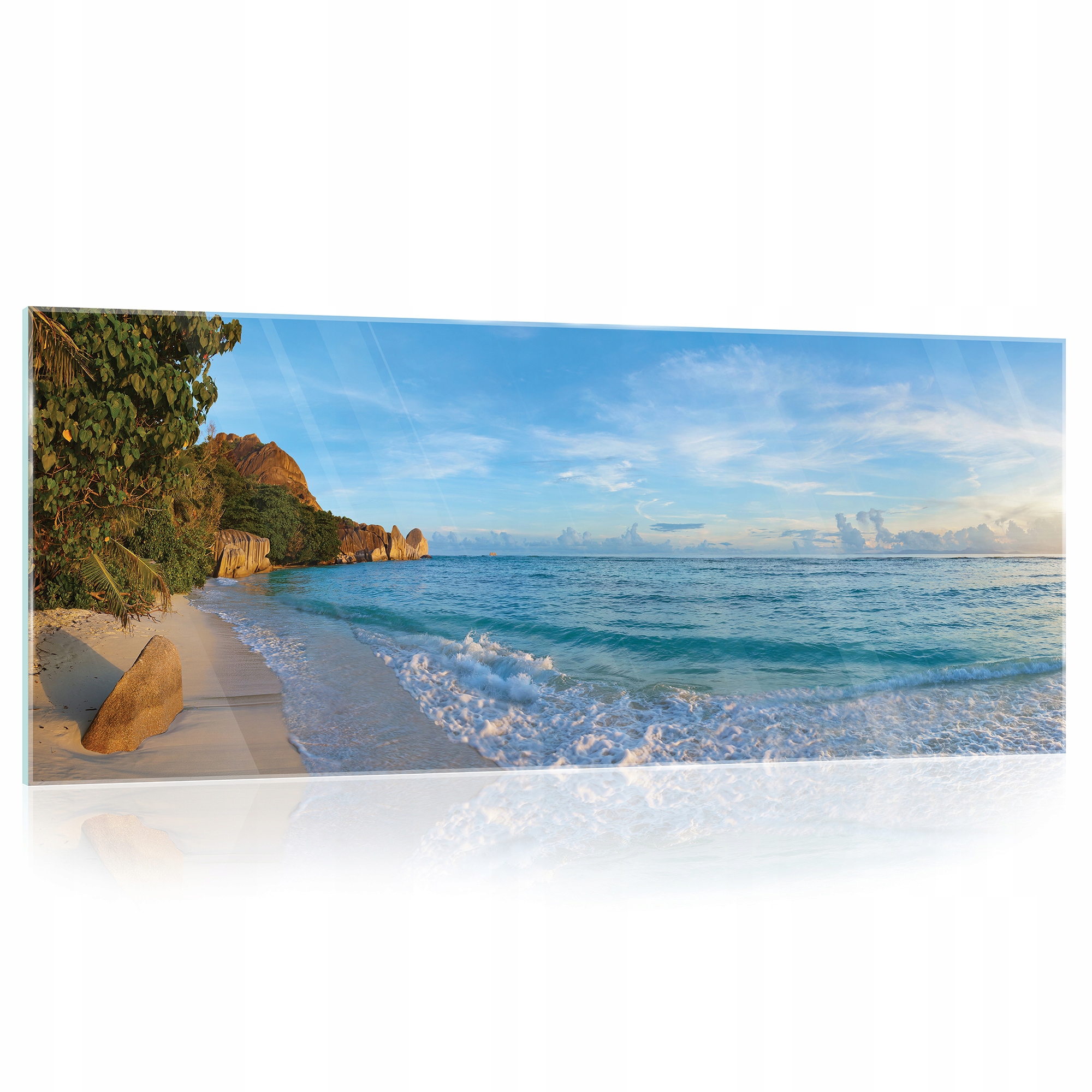 Obraz na skle Pláž more výhľad 125x50