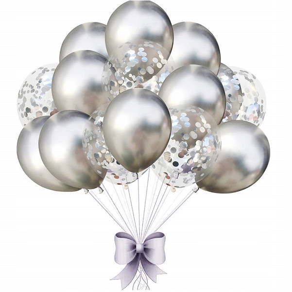

Balony Srebrne przeźroczyste balon z Konfetti 16sz
