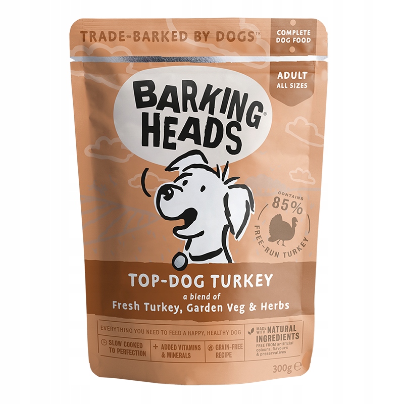 Levně Barking Heads krmivo krůta 0,3 kg Barking Heads Top Dog Turkey kapsa 300g