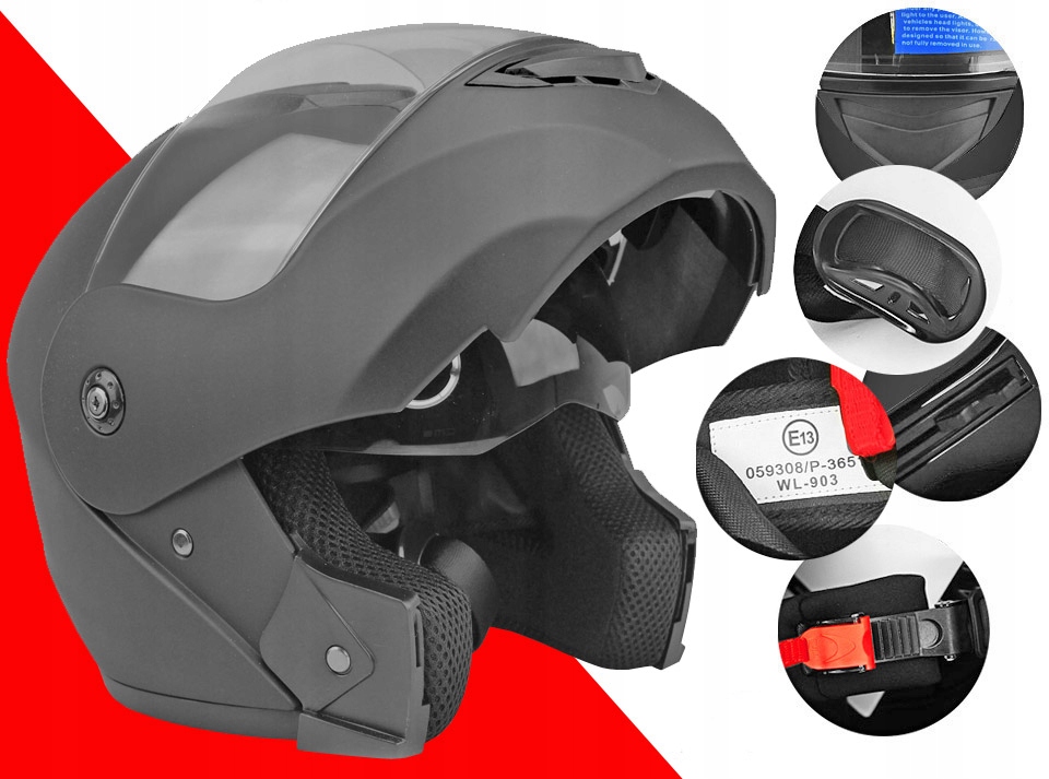 KASK SZCZĘKOWY MOTOCYKLOWY FLIP-UP BLENDA MAT M Numer katalogowy producenta 003-0001-611