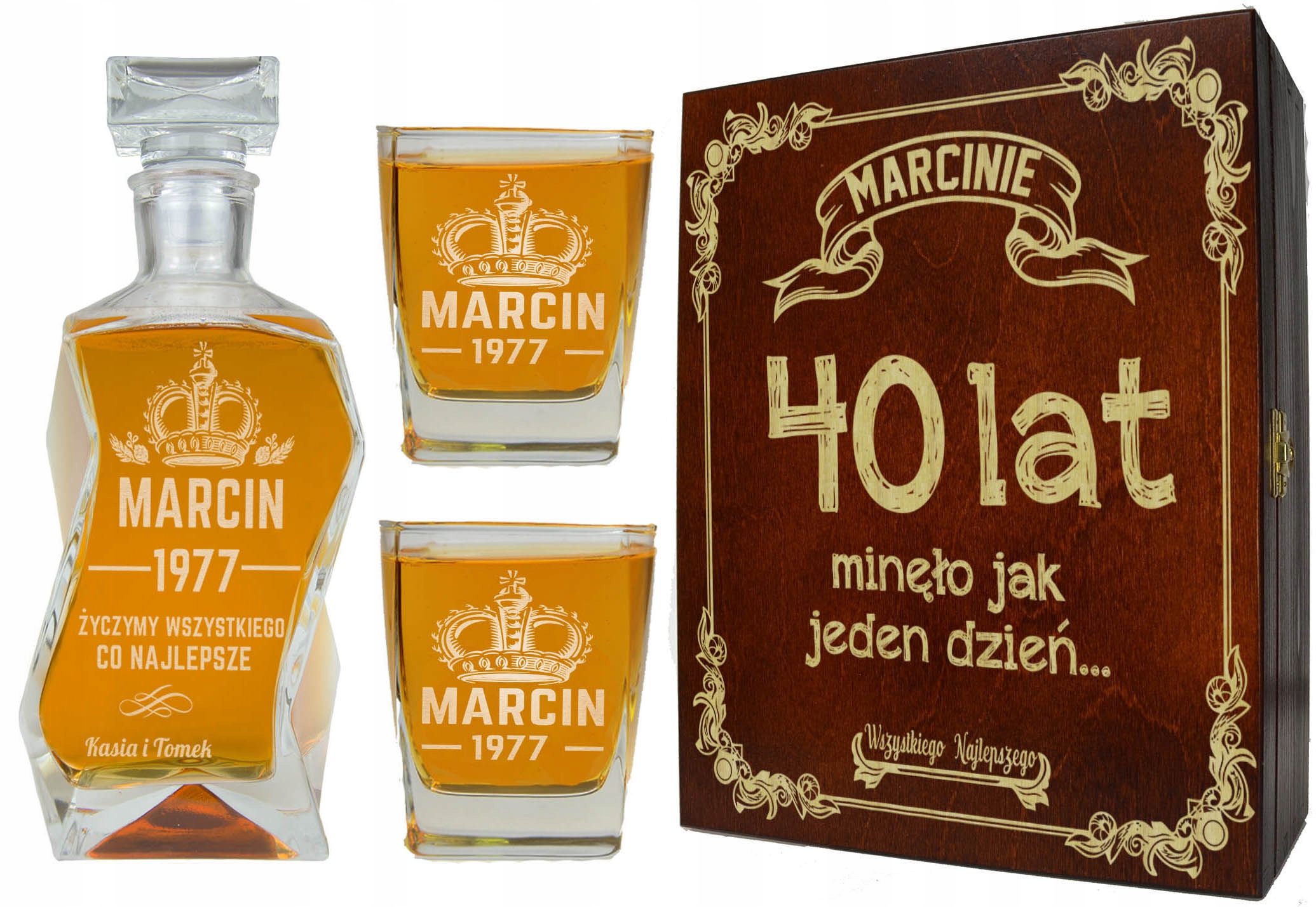 

Komplet Urodzinowy Karafka + 2 Szklanki Z Grawerem
