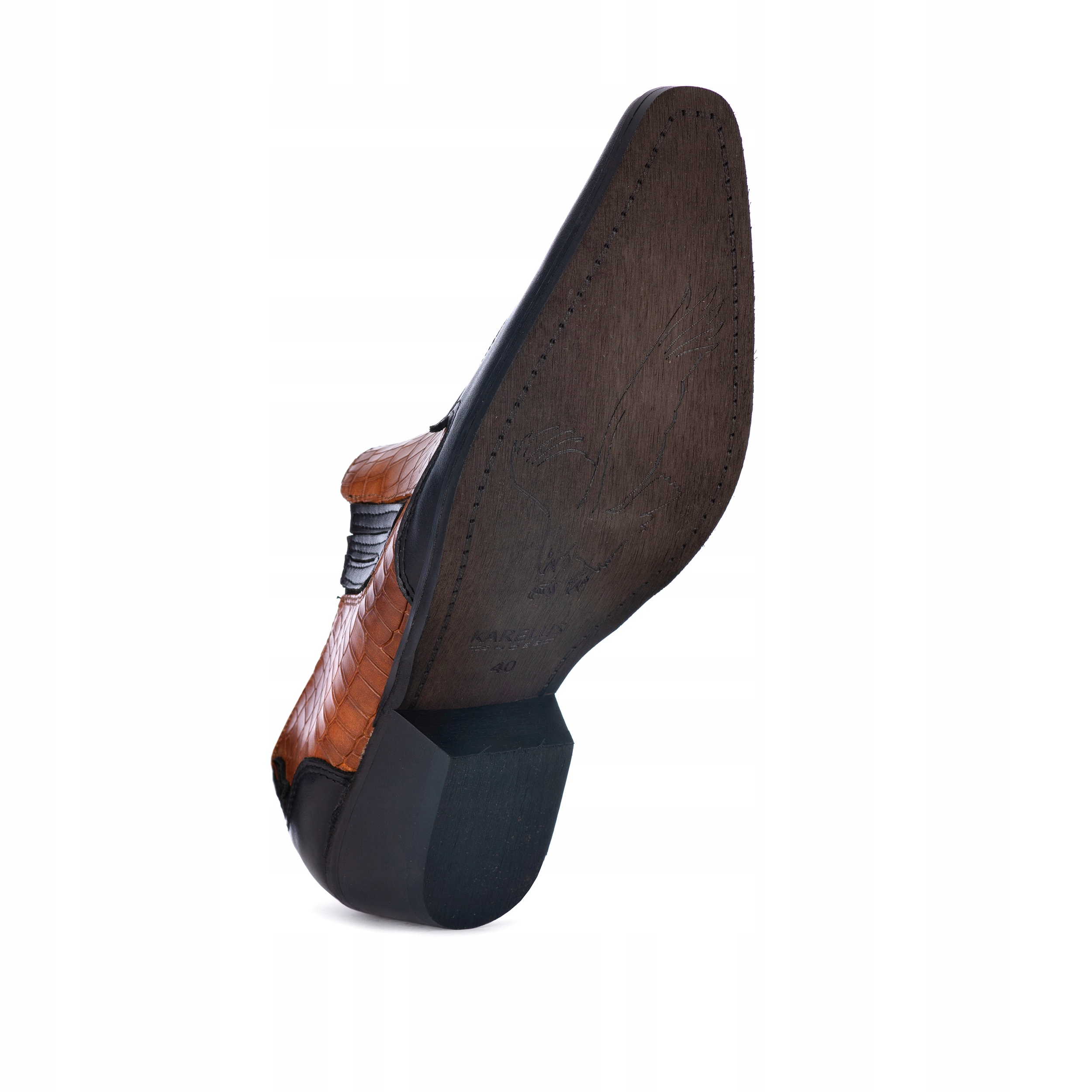 Kowbojki mod.601/K KROKODYL-skóra NOWY MODEL 39-46 Długość wkładki 27 cm