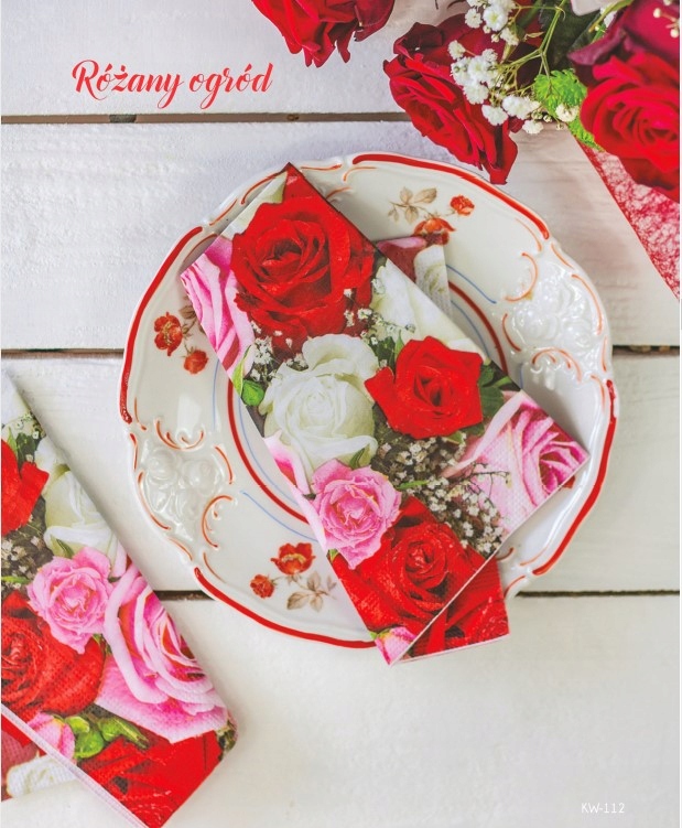 

Serwetki Papierowe 33x33 róże - 20 szt