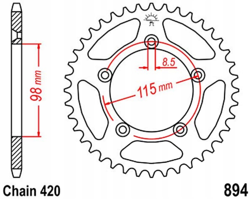 Zadní ozubení 420 Esjot 48 zubů Husqvarna Tc 65 17-20 Nové