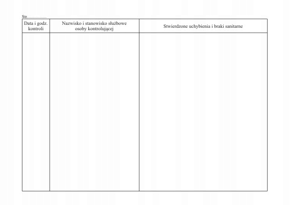Książka kontroli sanitarnej - format A5 - 16 kartek - 32 strony Kod producenta 70