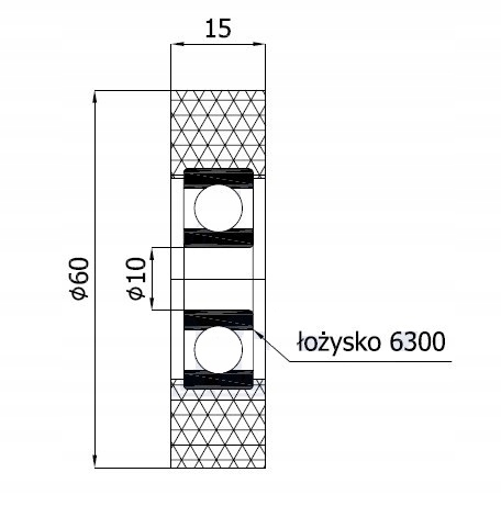ROLKA ROLKI fi 60mm DOCISKOWE DOCISKOWA szer. 15mm Przeznaczenie do krawędzi