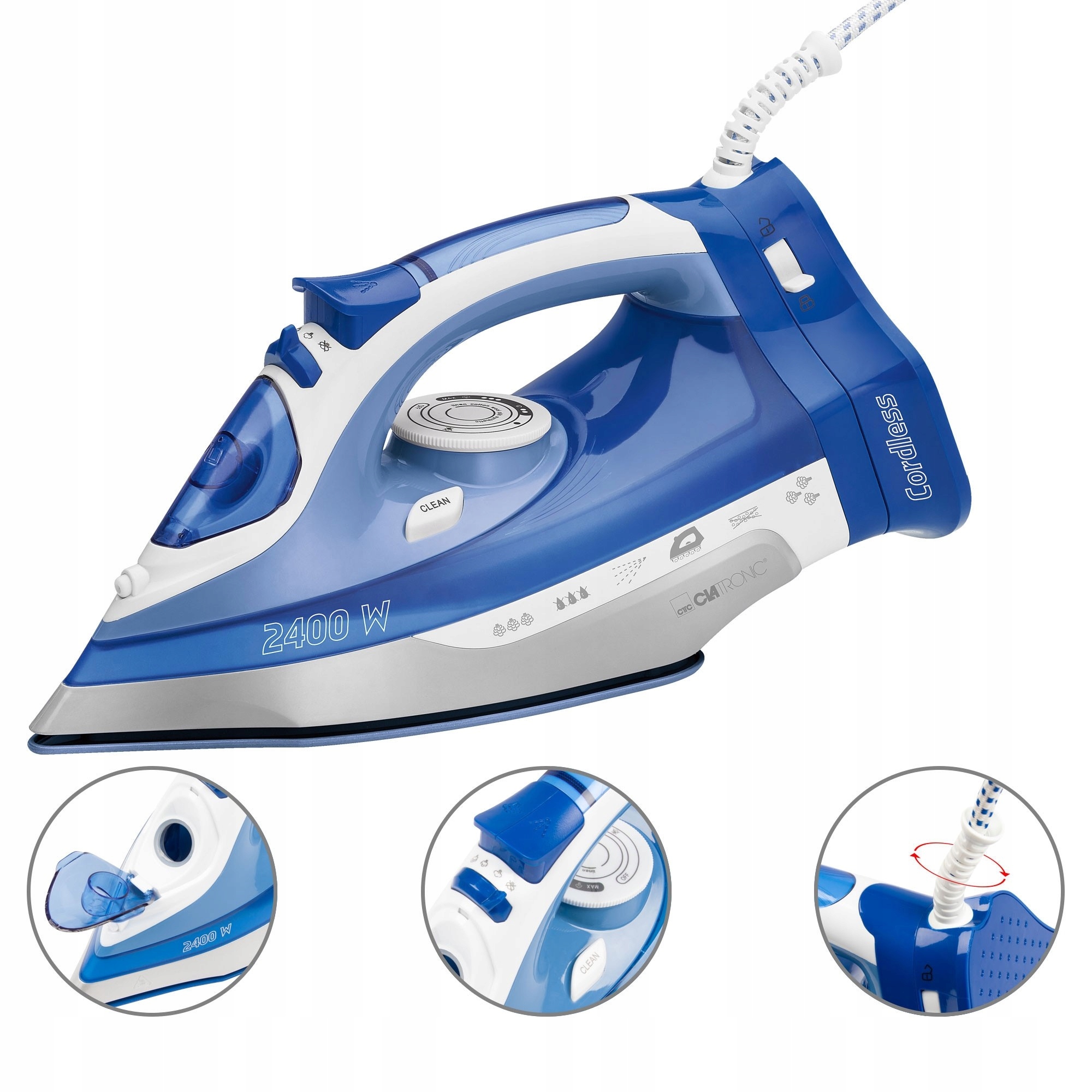 

Bezprzewodowe Żelazko Parowe Ceramiczne 2400W