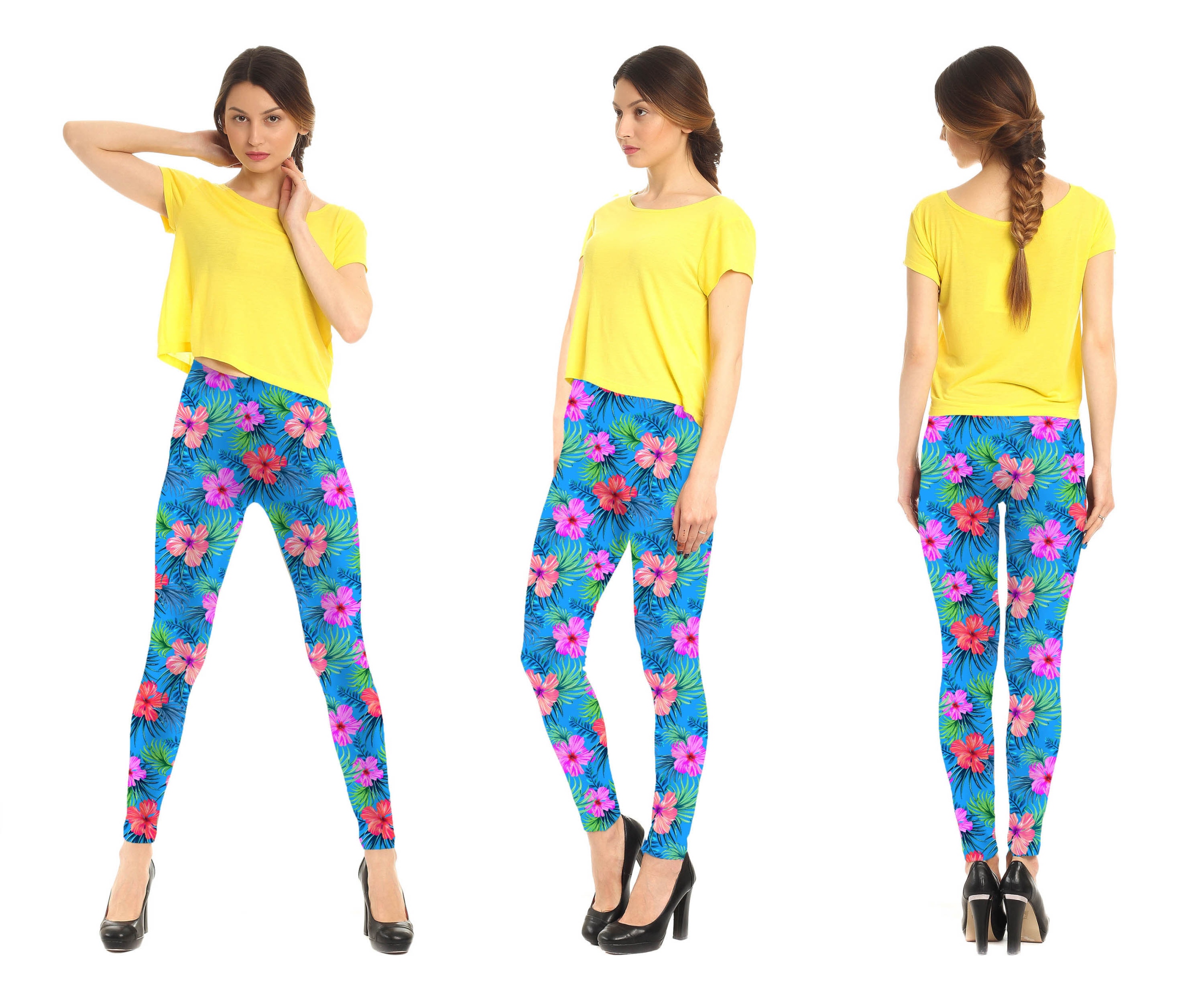 LEGGINSY ŚWIAT KWIATÓW FITNESS YOGA MODA