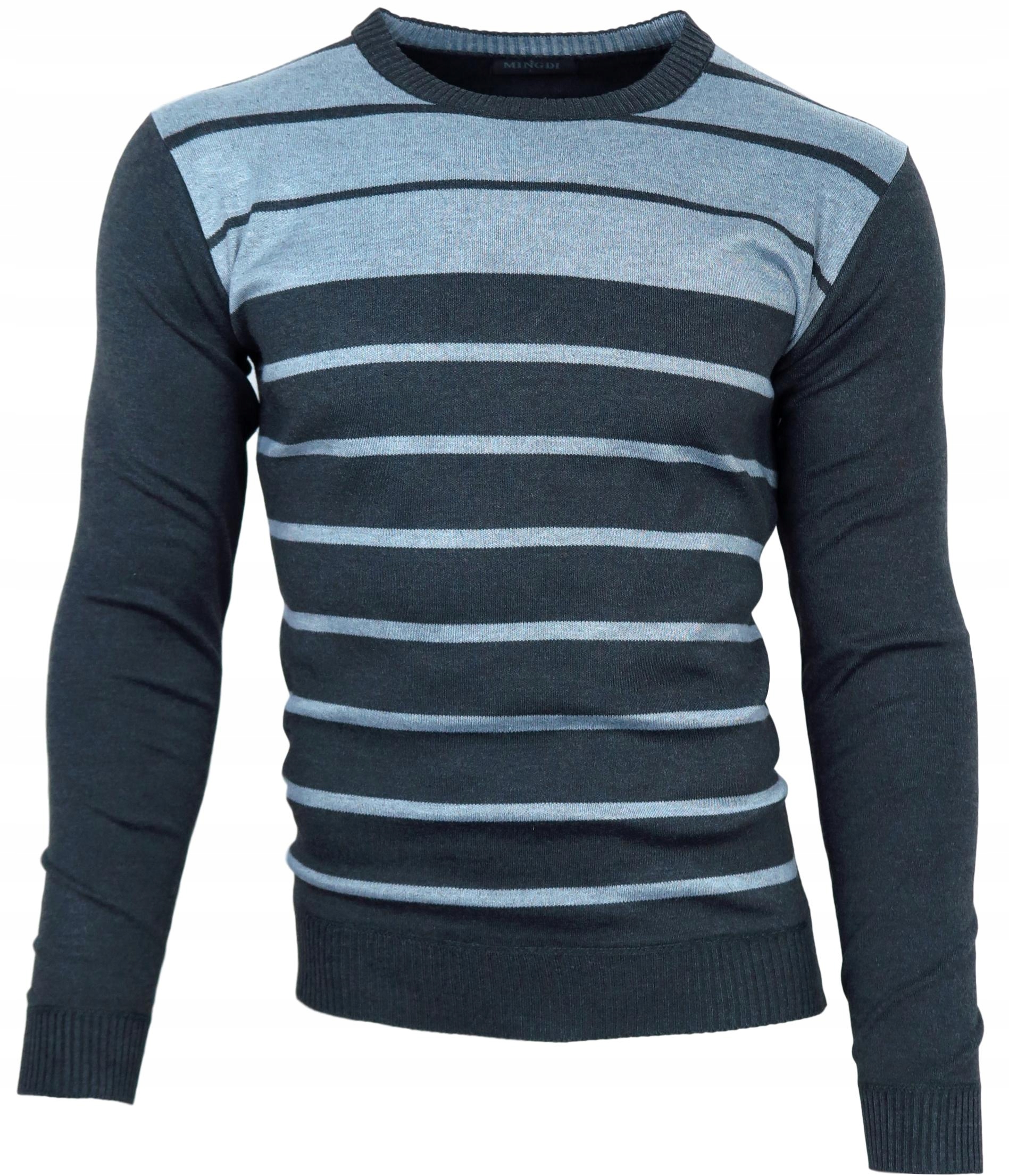 

Sweter Męski Z Dodatkiem Wełny _ O51 Paski r. XXL