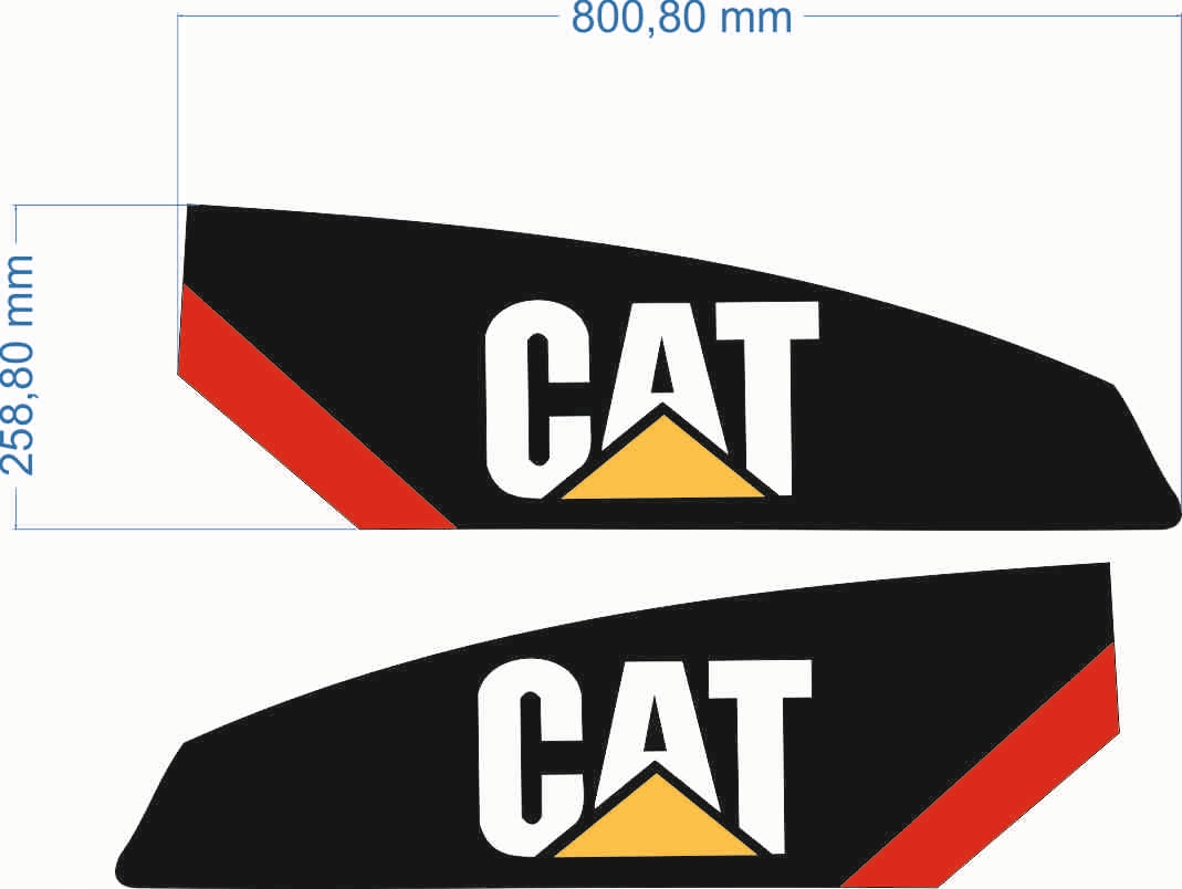Caterpillar Cat łezka przednie ramie naklejka