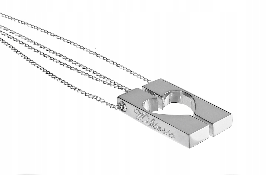 Nieśmiertelniki z sercem dla pary, grawer srebro Kod producenta WSD10L