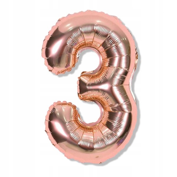 

Balon Cyfra 3 Różowe złoto Rose Gold 86 cm