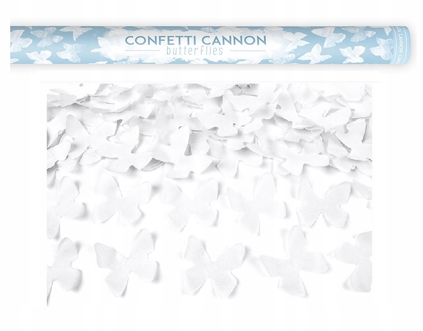 Strzelająca tuba motylki na ŚLUB WESELE 7wz. 80cm