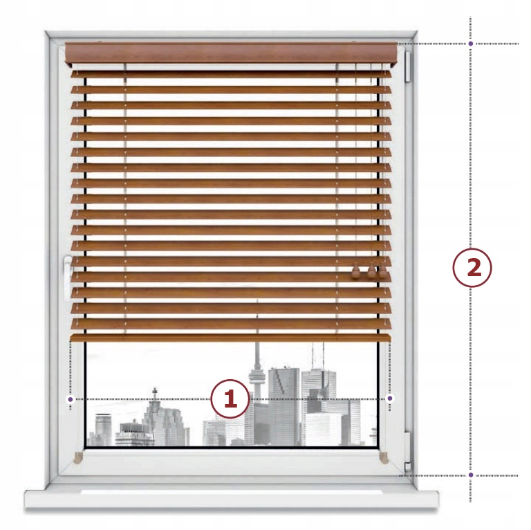 ŻALUZJA ŻALUZJE DREWNIANE 25mm NA WYMIAR Materiał drewno