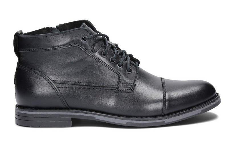 TRZEWIKI KOZAKI SZTYBLETY ZIMA SKÓRA 84 CZARNY 43