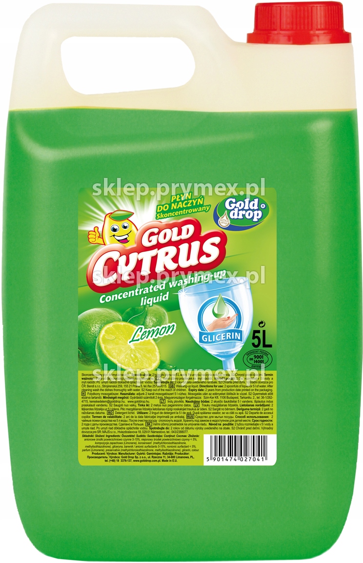 

Gold cytrus do mycia naczyń z gliceryną 5l