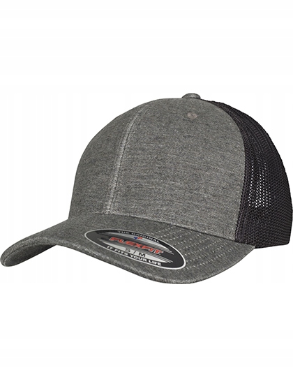 CZAPKA Z DASZKIEM FLEXFIT TRUCKER SZARO-CZARNA