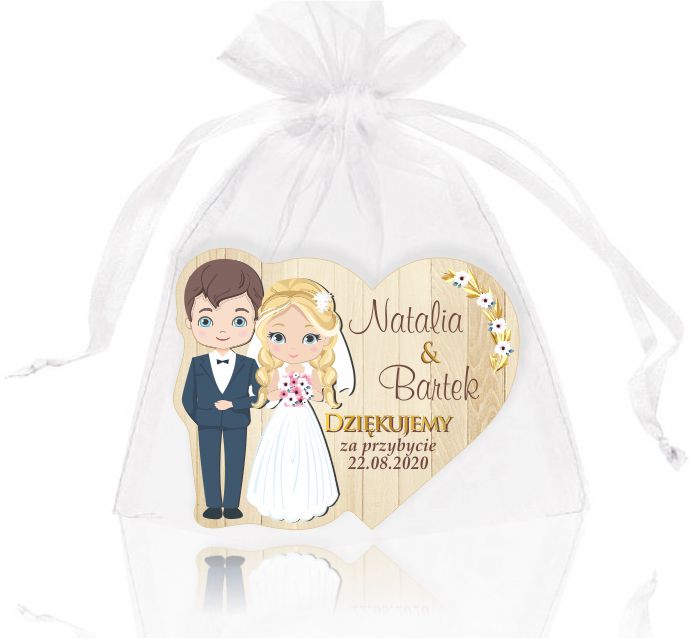

Magnes + Woreczek Podziękowanie Gości Ślub Wesele
