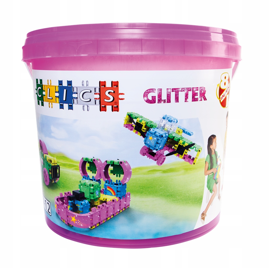 

Klocki Clics Belgia CB180 z brokatem Glitter 8w1