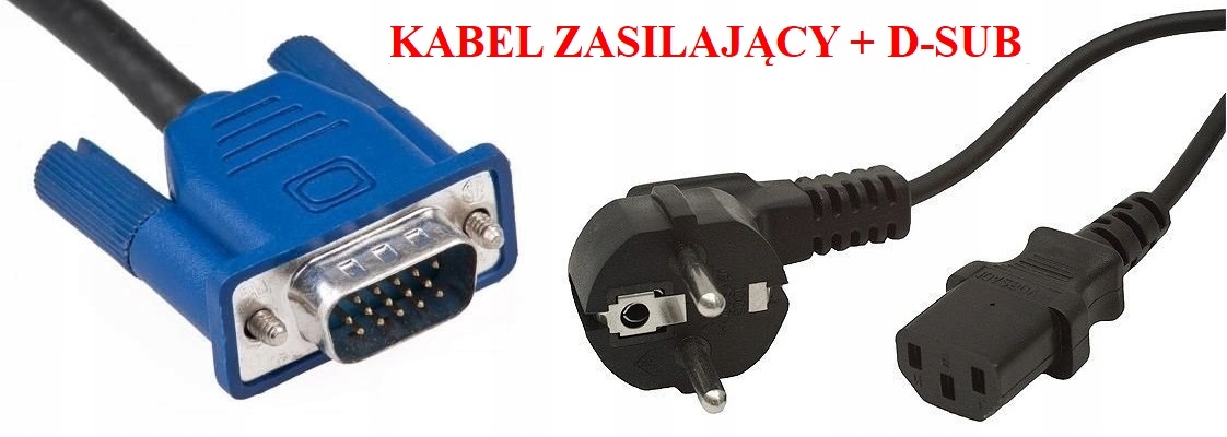 KOMPLET KABLE DO MONITORA KABEL ZASILAJACY D-SUB Kod producenta brak