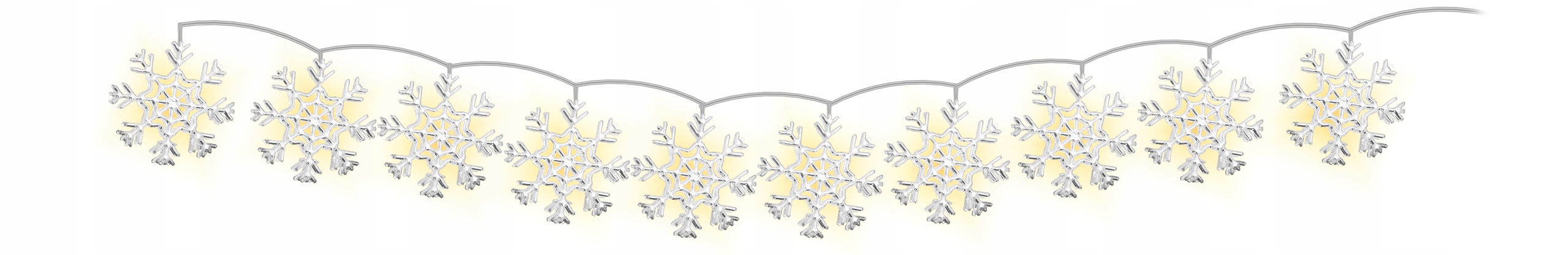 LAMPKI CHOINKOWE LED WISZĄCE ŚNIEŻYNKI GIRLANDA 3M Długość sznura 4.5 m