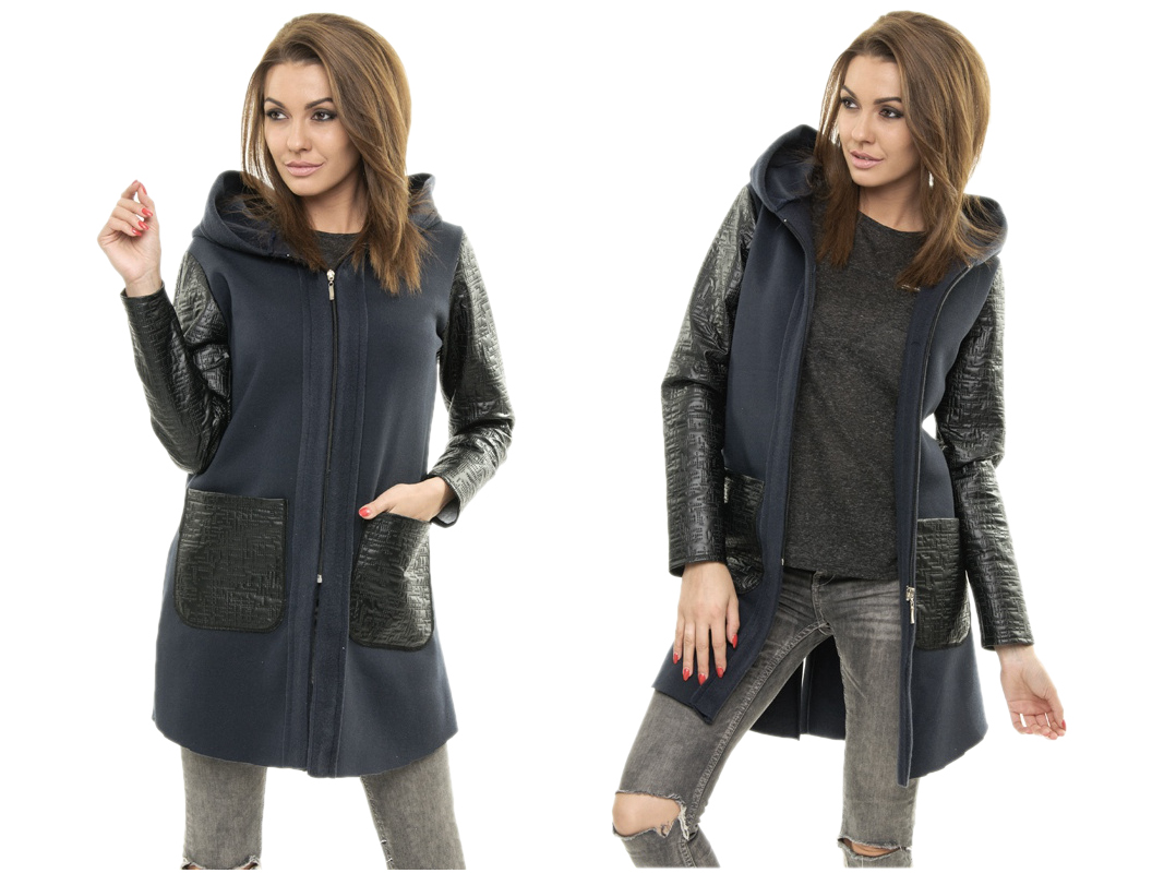 MODNA DRESOWA KURTKA SKÓRA KAPTUR Roz.50