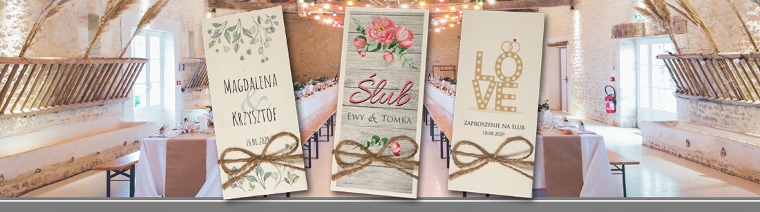 Kwadratowe zaproszenia na ślub ślubne liście w 48h Liczba sztuk 1 szt.