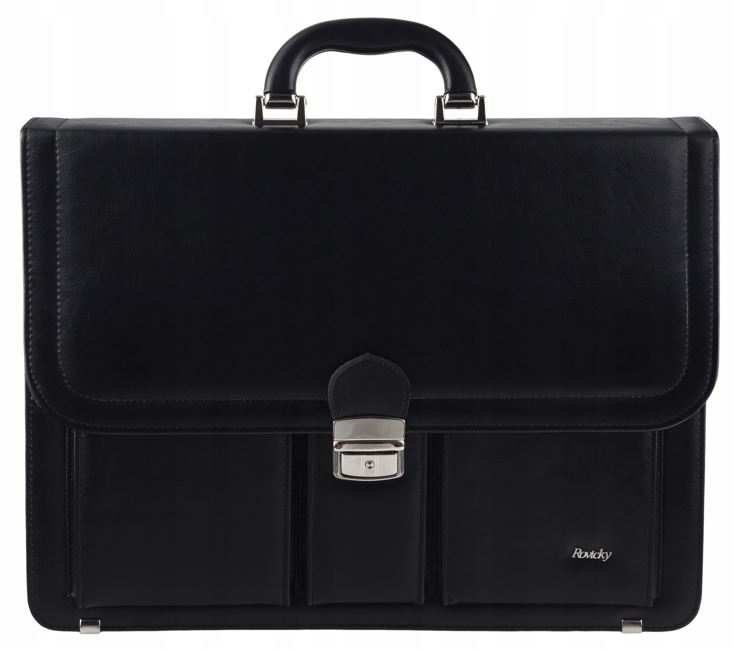 elegancka aktówka skórzana eko trzy komory jakość!