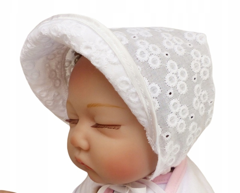 Czapka lato HAFT niemowlak noworodek 37-40 chrzest