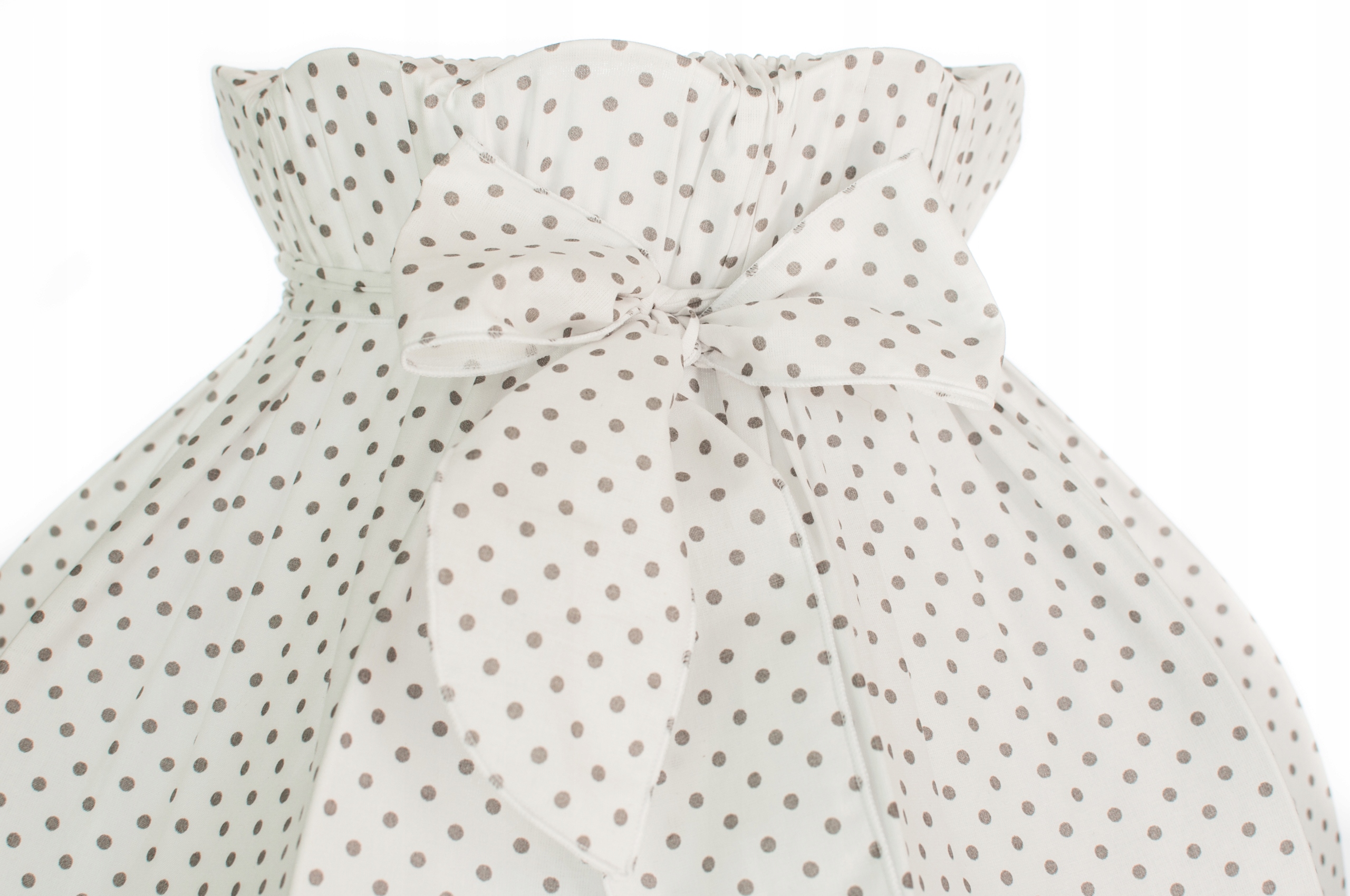 Abażur z kokardą bawełna BIAŁY SZARE GROSZKI 51cm Marka Abażury-Krystyna