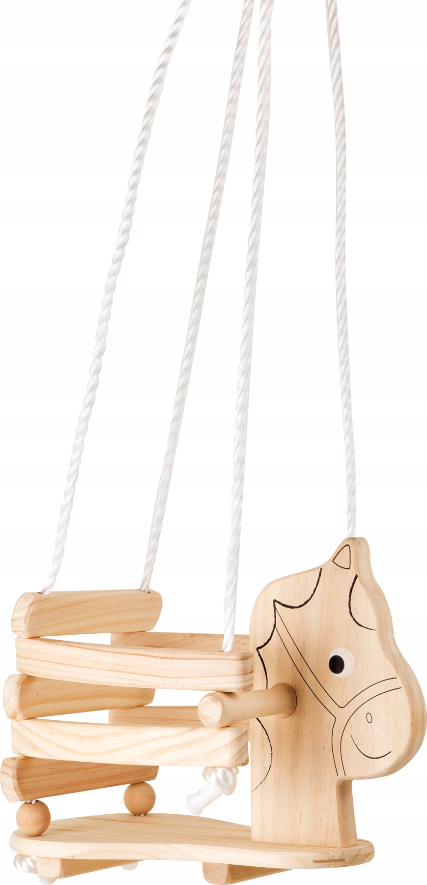 Huśtawka drewniana Small Foot Design Konik kubełkowa obramowanie