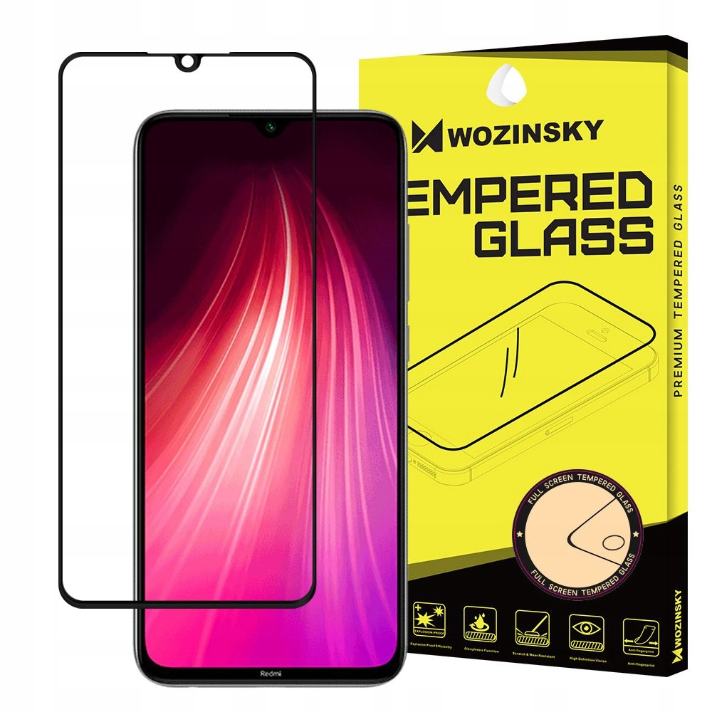

Mocne Szkło na Cały Ekran 5D Xiaomi Redmi Note 8