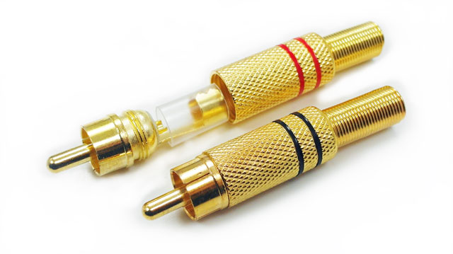 

2szt wtyk Rca chinch na kabel gold