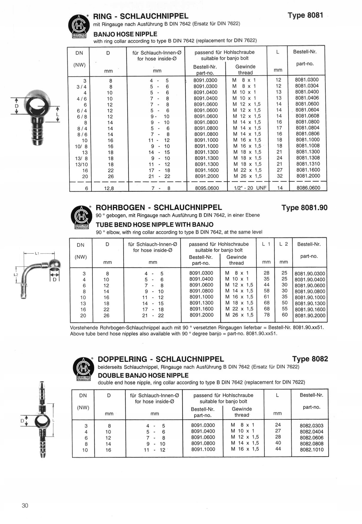 OCZKO BANJO 90 st M26 NA WAZ 21 22 5MM OEM Part number 8081 90 2000