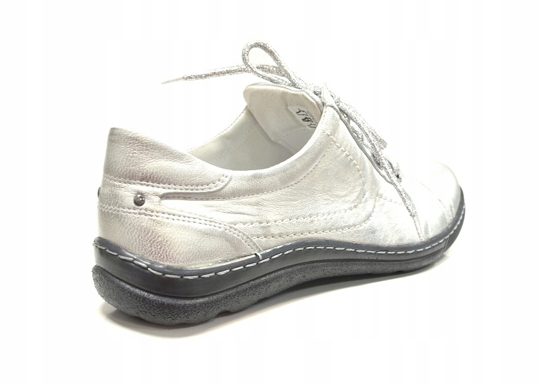 Piękne półbuty 100% skóra 501 srebrne 39 Rozmiar 39