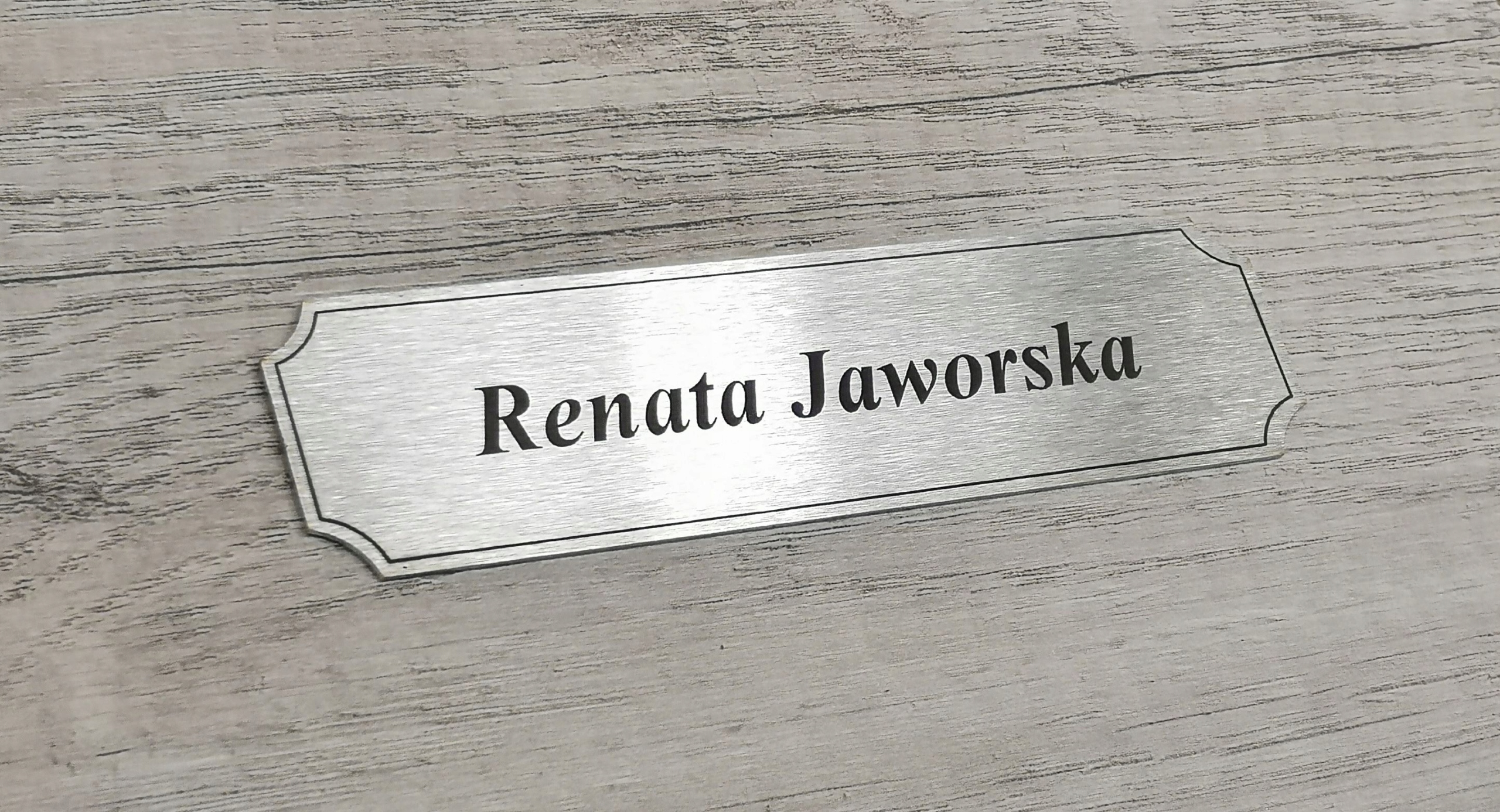 TABLICZKA STAL INOX DRZWI szyld 130x33 mm LEKE Szerokość produktu 13 cm