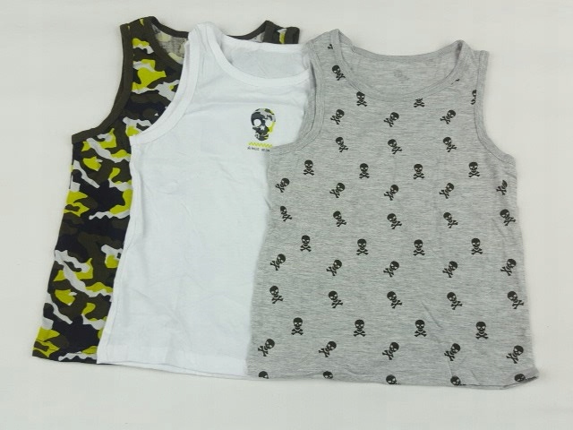 PODKOSZULKI 3-PAK 7-8 LAT 128 CM CZASZKA PRIMARK Wiek dziecka 7 lat +