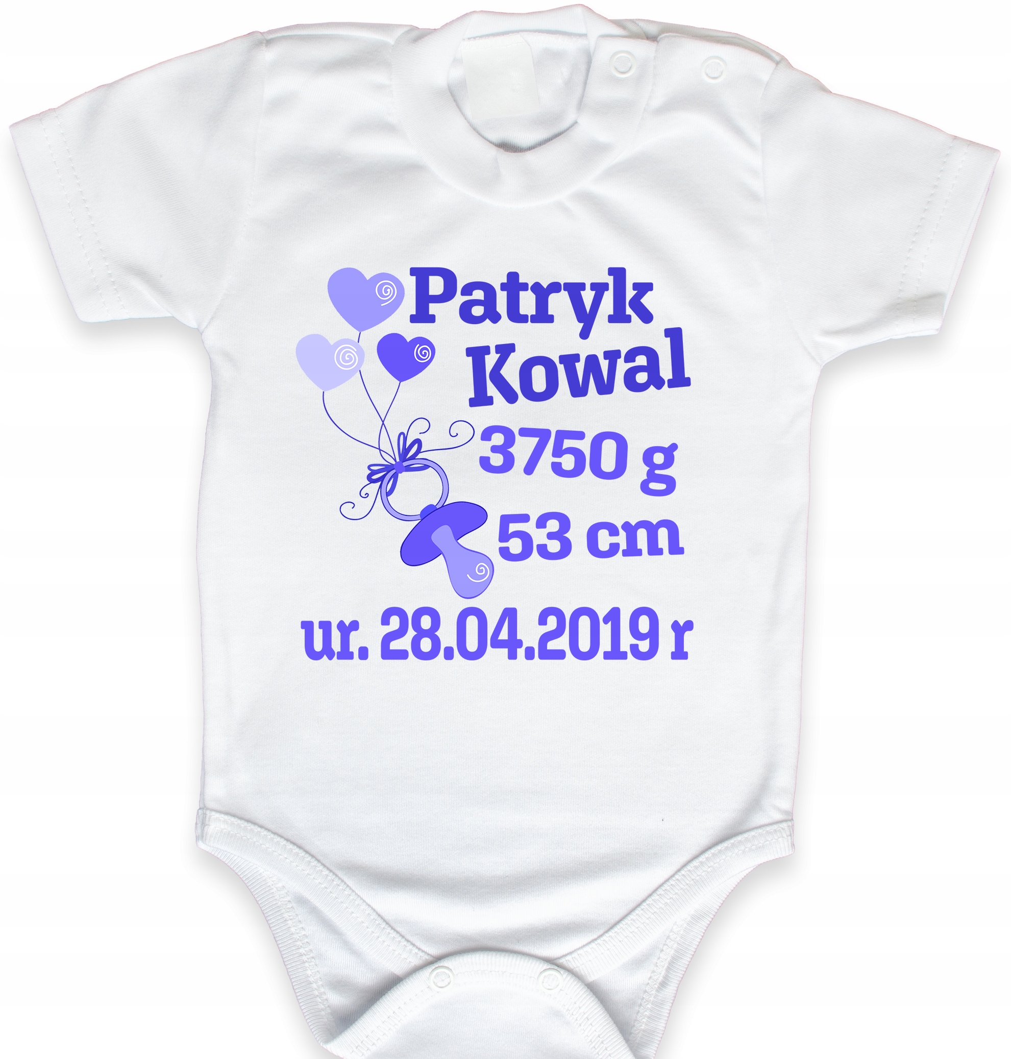 

Body dla noworodka z imieniem datą urodzin r 68 v5