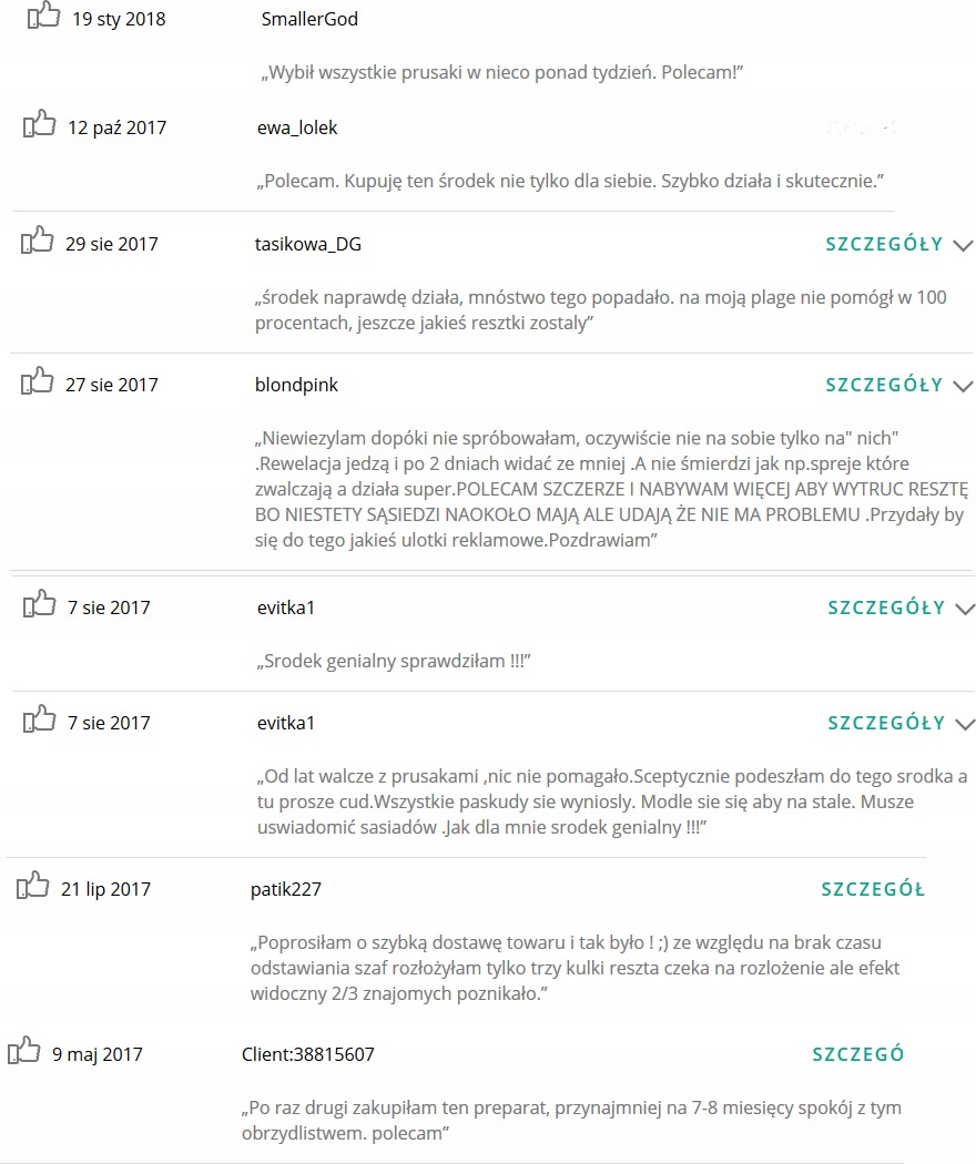 TRUTKA KARACZANY MRÓWKI KARALUCHY PRUSAKI ROBAKI Rodzaj inny