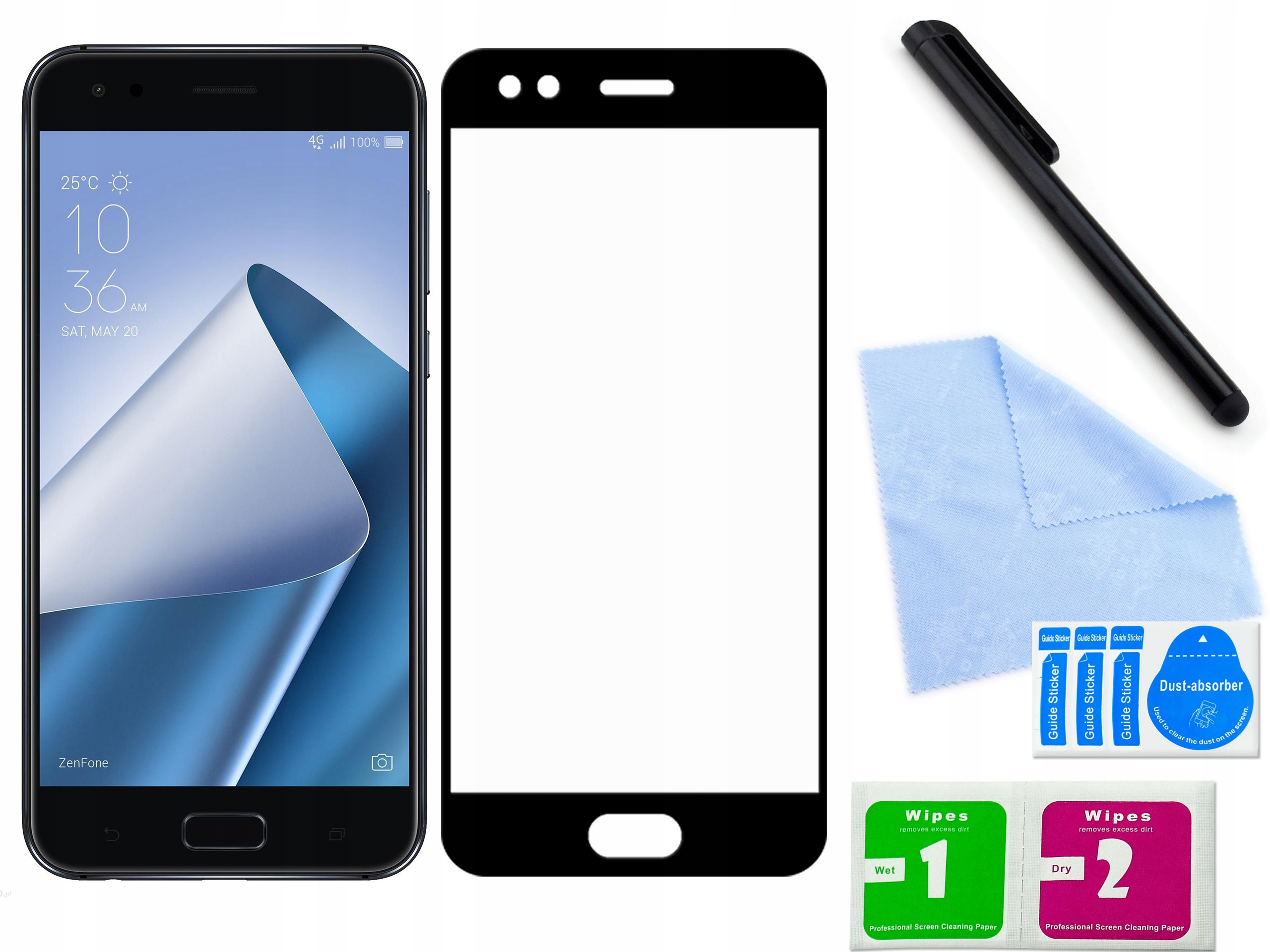 

Zaokrąglone szkło hartowane Asus ZenFone 4 Czarne