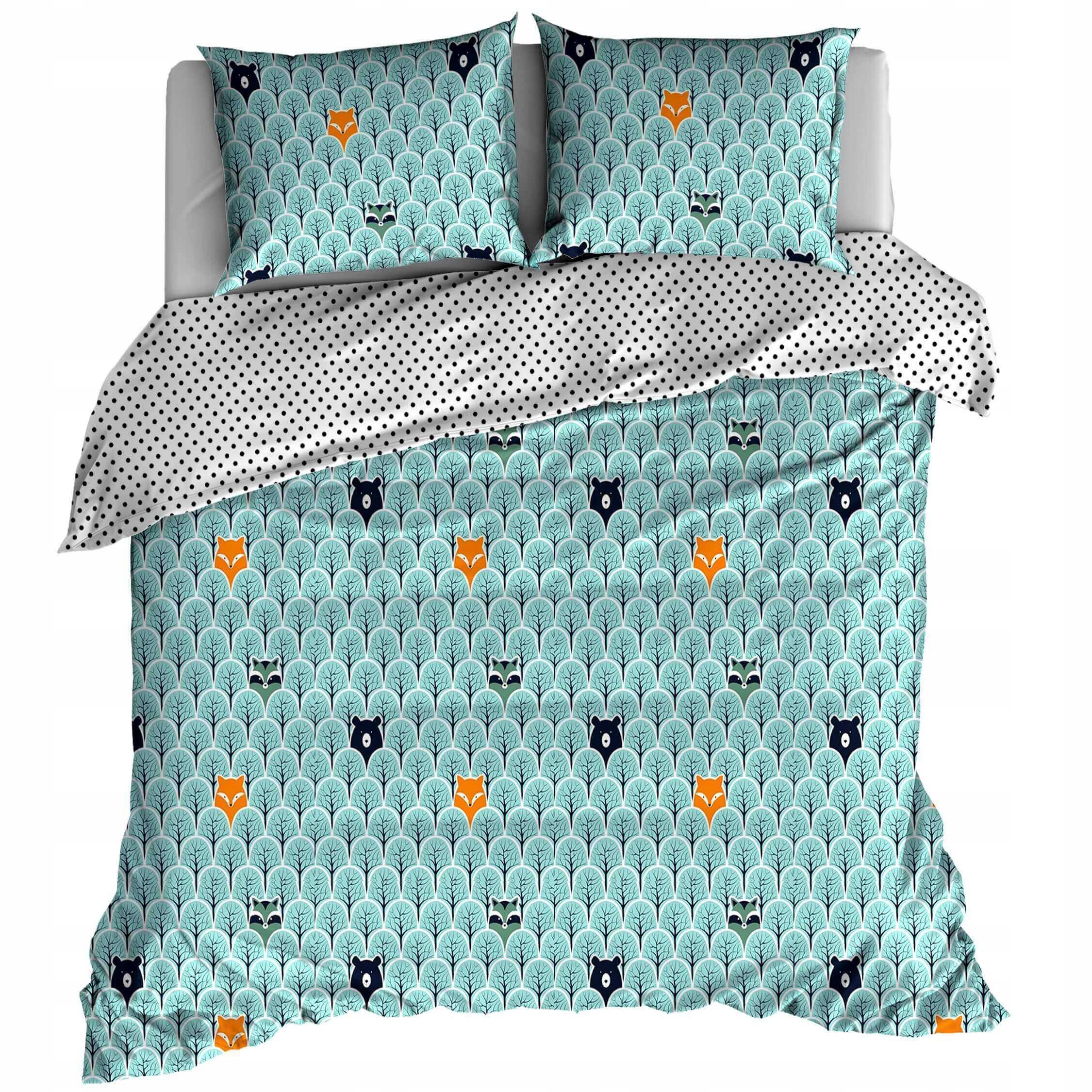 

Pościel 160x200 Bawełna 100% Liski Misie Kropki