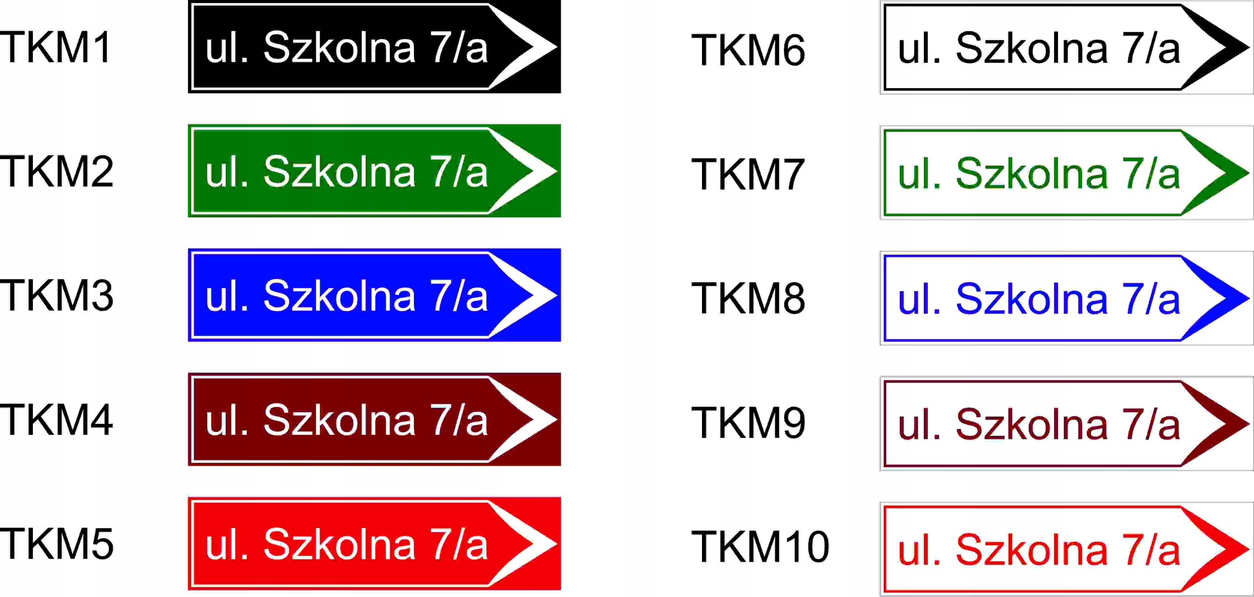 Tabliczka ze Strzałką Kierunek Adres Numer Ulica Marka inna