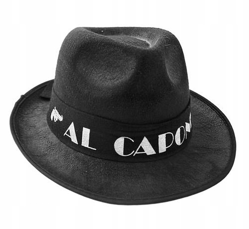 

Kapelusz Al Capone Czarny gangster Fotobudka napis