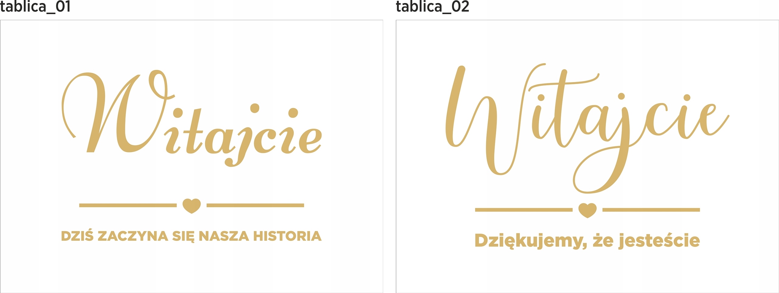 Tablica weselna Witamy Gości biała złota 60x40cm Marka inna