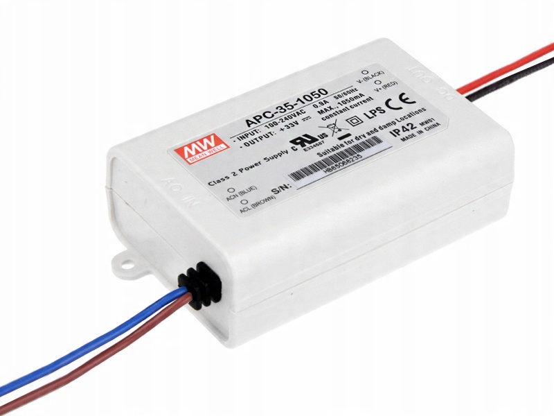 

Zasilacz Led prądowy Mean Well Apc 1050mA 35W
