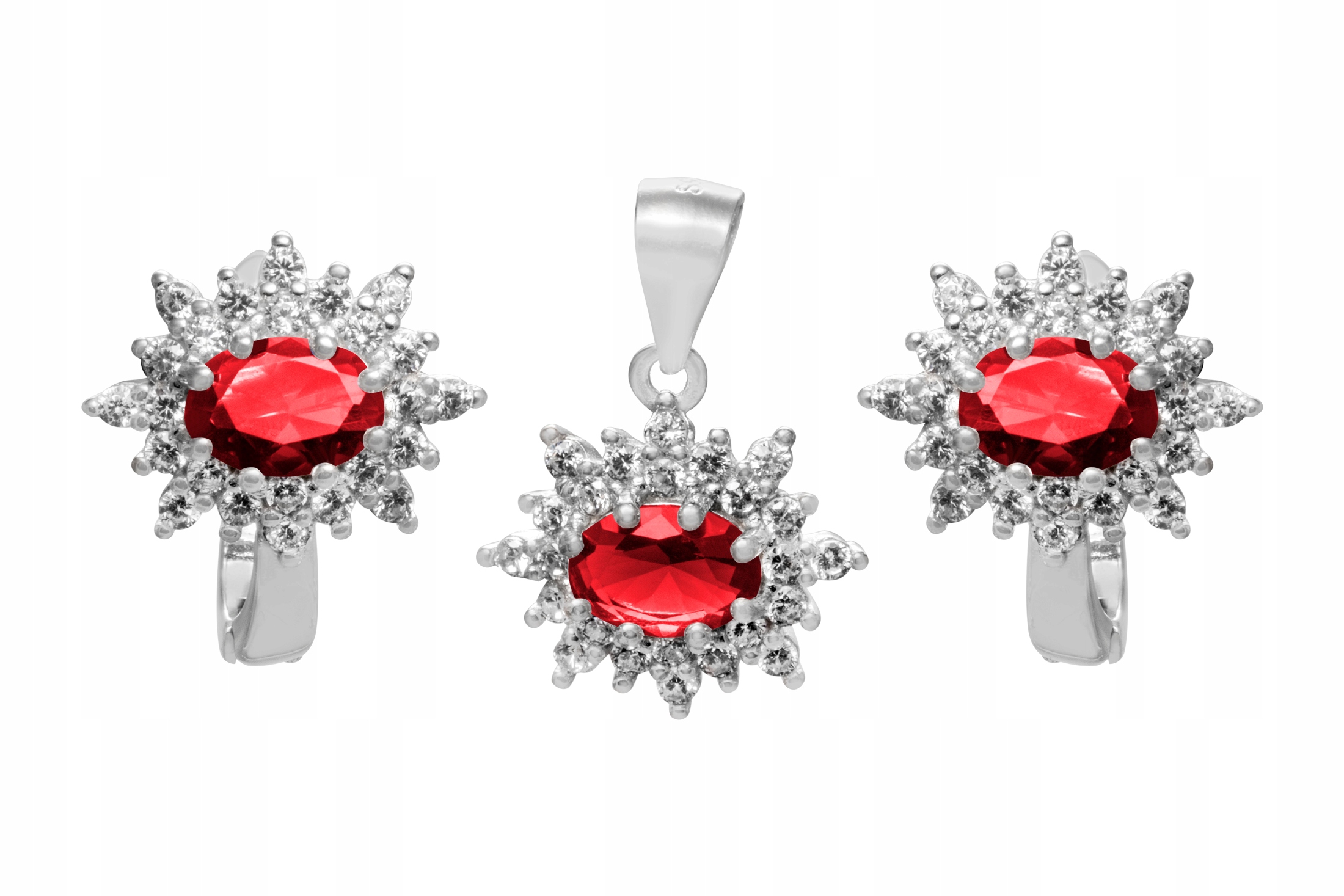 Stříbrný Rhodiovaný Komplet S Zirkony, Zapínání V Angličtině