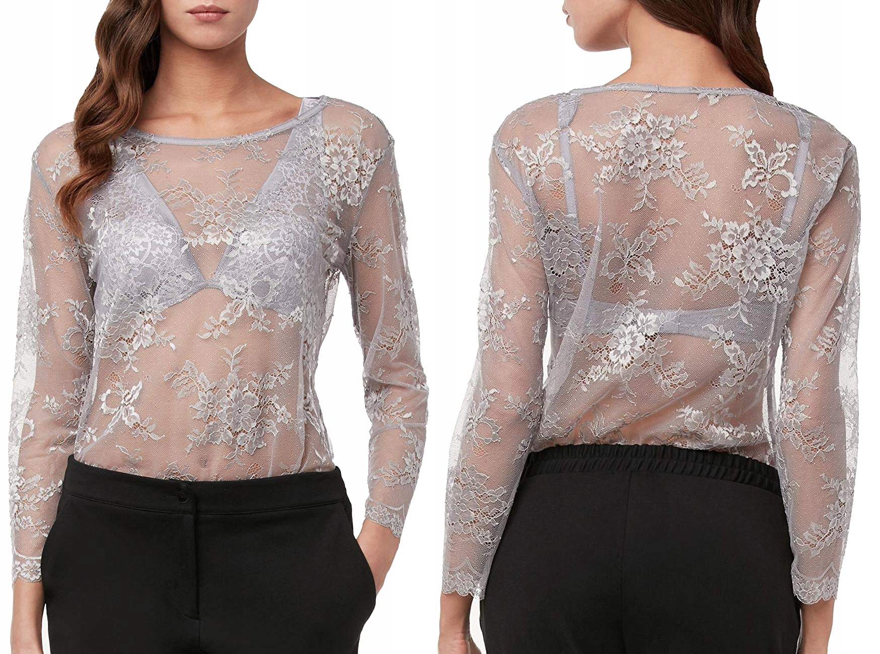 

Intimissimi bluzka tunika koronkowa szara L