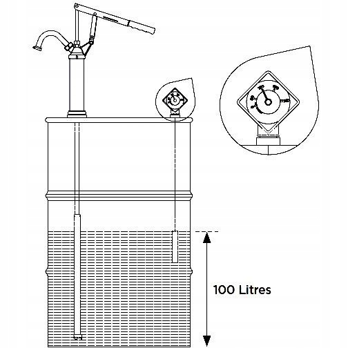 WSKAŹNIK POZIOMU OLEJU CIECZY PŁYN DO BECZEK 200L Marka Groz